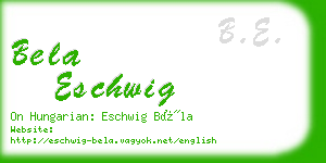 bela eschwig business card